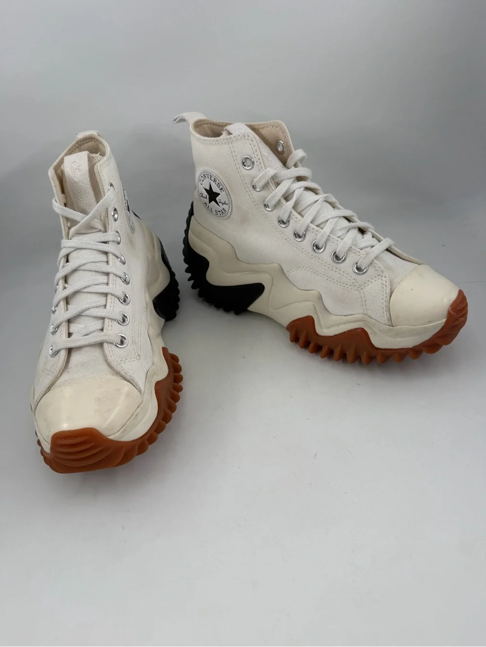 👞 Converse Run Star Motion Hi White canvas Platform Sneakers- M/7 - W/8.5